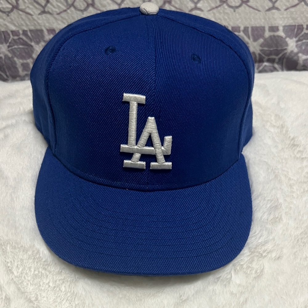 Blue Baseball Cap with White Logo LA